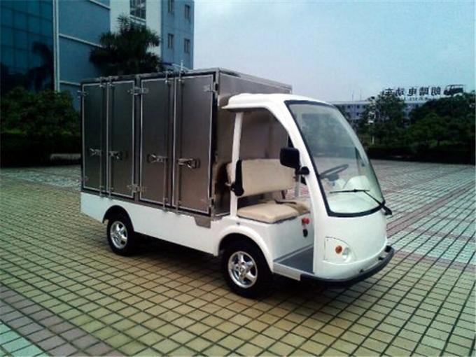 La comida eléctrica de Orang del carro del hotel de 2 Seater Carts la caja del cargo para el hotel de parque de la fábrica 0