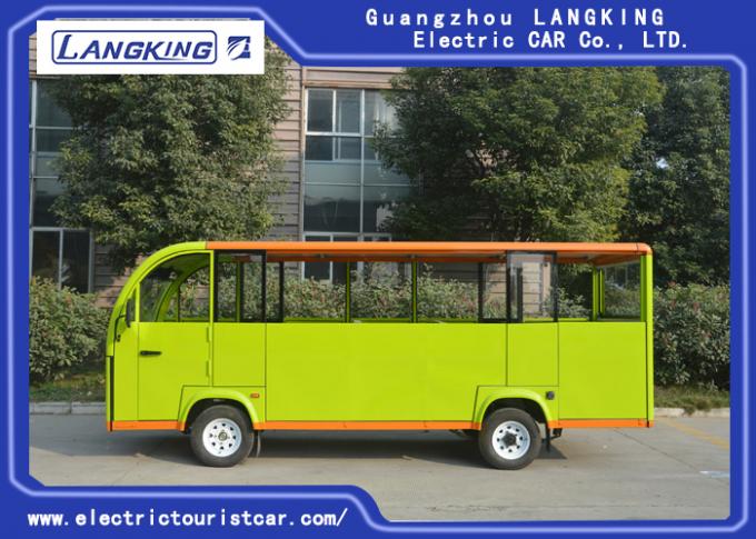 Coche turístico eléctrico verde con el autobús de visita turístico de excursión semi a puerta cerrada/eléctrico 0