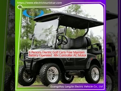 4 personas Carritos de golf eléctricos de mantenimiento gratuito Alimentado por batería 48v Controlador motor de CA