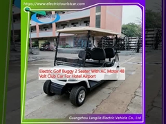 Buggy de golf eléctrico de 2 asientos con motor de CA de 48 voltios coche de club para hotel aeropuerto