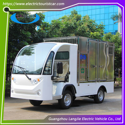 Un buen precio. Motor de 5KW de gran potencia Dirección de mano izquierda Carro de equipaje eléctrico de 2 plazas Carro de carga eléctrico con techo en línea