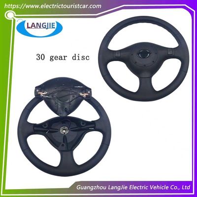 Un buen precio. Automóvil de turismo eléctrico de cuatro ruedas 36 dientes volante circular negro Componente de 30 mm en línea