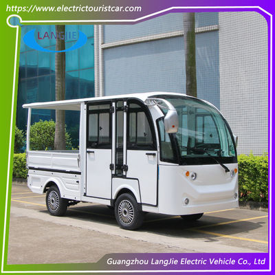 Un buen precio. Autobús turístico eléctrico de 5 plazas, Coche de carga eléctrico de 48v con caja de carga con vallas para resorts en línea
