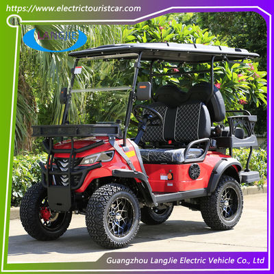 Carritos de golf eléctricos de soporte de color personalizado con 4 asientos y 25% de capacidad de escalada