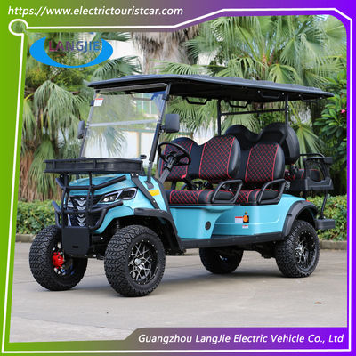 Carro de golf eléctrico de 6 asientos con motor de corriente alterna de 48V / 5KW para actividades al aire libre