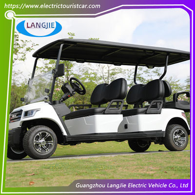Carritos de golf de club con batería de plomo y ácido seco Carritos de golf de coche eléctrico blanco 6 asientos
