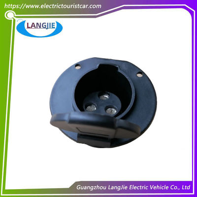 Conector de carga circular negro para autobuses turísticos