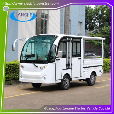 Coche eléctrico de 5 plazas con motor de corriente alterna Camión eléctrico de color blanco con coche de carga para hotel