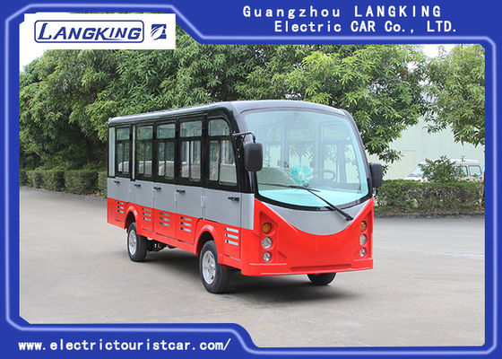 Coche de visita turístico de excursión eléctrico a puerta cerrada de 14 pasajeros con el motor de CA superior de voltio 7.5KW de la capacidad que cruza 72