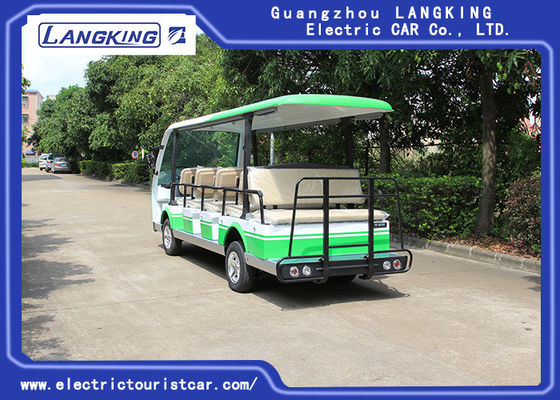 El coche eléctrico verde/blanco/los 7.5KM de la lanzadera viaja en automóvili los carros de golf eléctricos de 72V 14 Seater para el parque