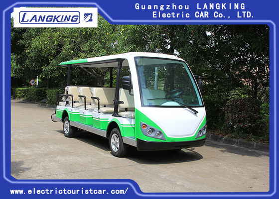 El coche eléctrico verde/blanco/los 7.5KM de la lanzadera viaja en automóvili los carros de golf eléctricos de 72V 14 Seater para el parque