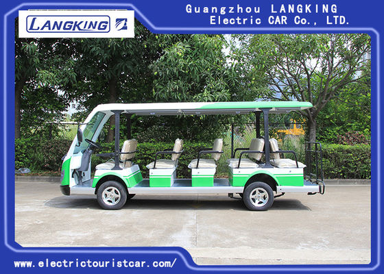 El coche eléctrico verde/blanco/los 7.5KM de la lanzadera viaja en automóvili los carros de golf eléctricos de 72V 14 Seater para el parque