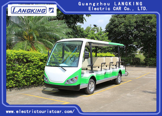 El coche eléctrico verde/blanco/los 7.5KM de la lanzadera viaja en automóvili los carros de golf eléctricos de 72V 14 Seater para el parque